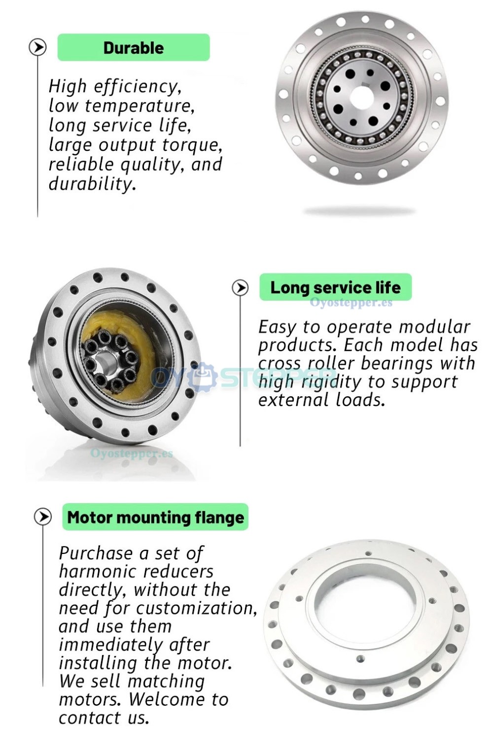 Caja de Engranajes Arm&oacute;nica CSF Relaci&oacute;n 50:1-120:1 para Motor Paso a Paso/Servo